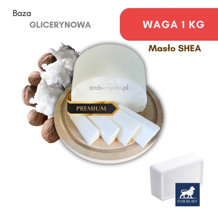 Baza mydlana glicerynowa biała Masło Shea 1kg