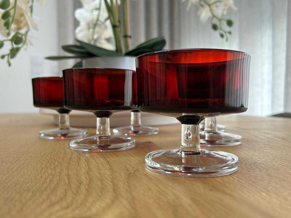 Copos Ruby Red Cavalier - Luminarc - Anos 70