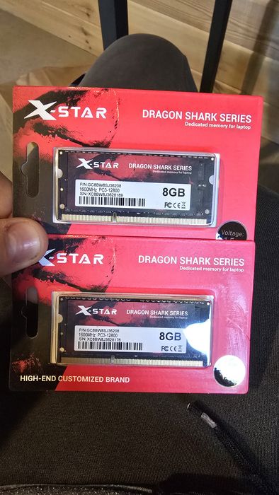 RAM X-Star Dragon Shark, każda po 8 GB DDR3 SO-DIMM 1600 MHz (PC3-12800),