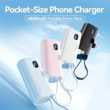 Power Bank 4800mAh - Lightning - Carregamento rápido de 22,5 W