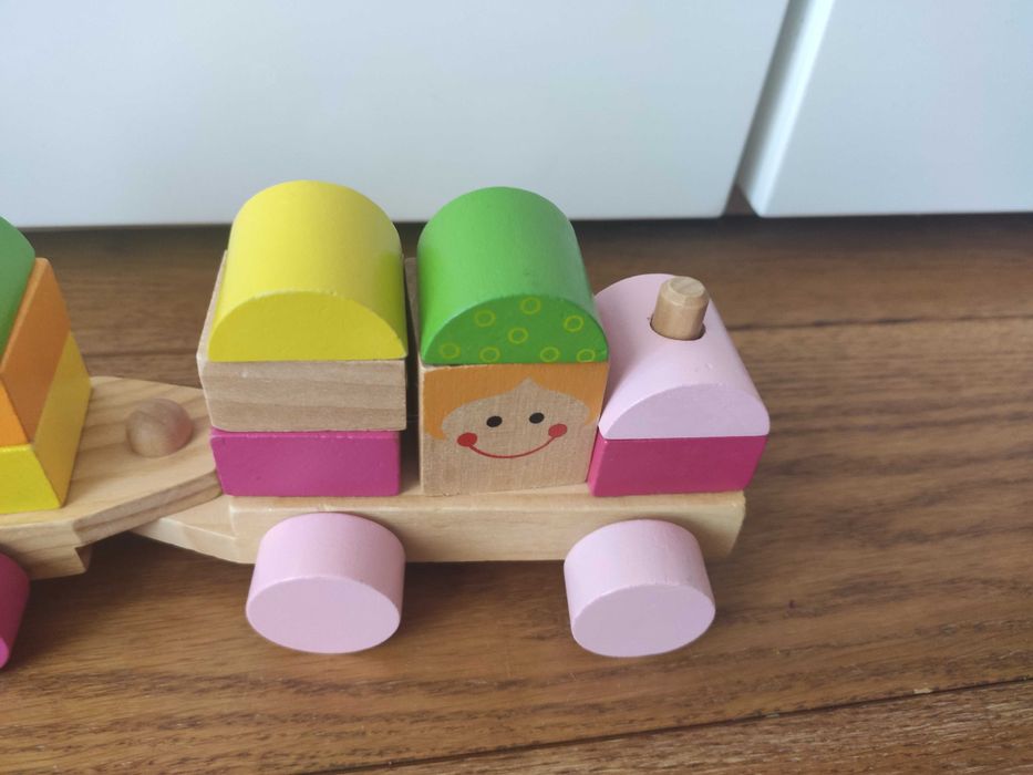 Ciuchcia drewniana, klocki drewniane