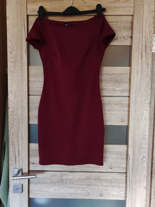Плаття бурдове приталене міні