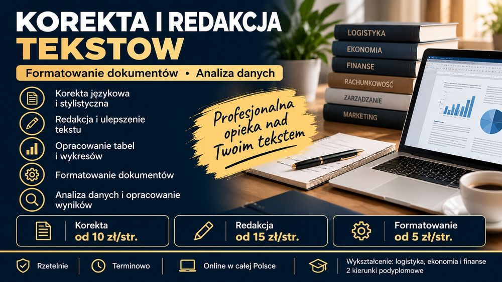 Korekta i redakcja tekstów akademickich | Analiza danych