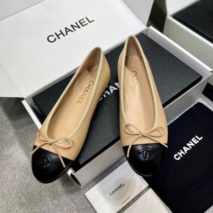 Baleriny Chanel Beige Smooth