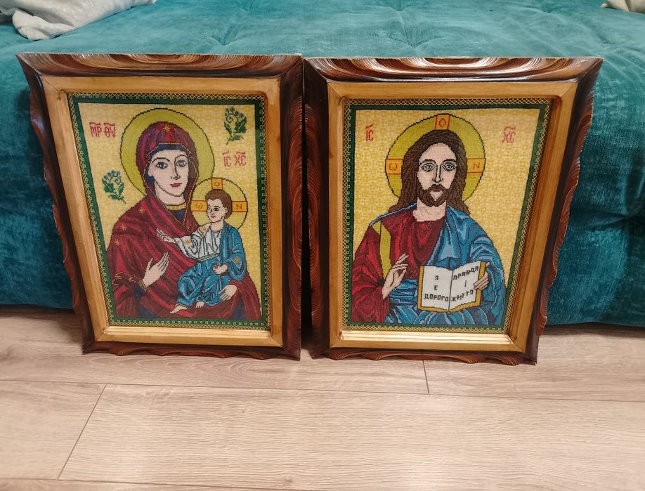 Ікони вишивка ручна робота вінтаж ретро