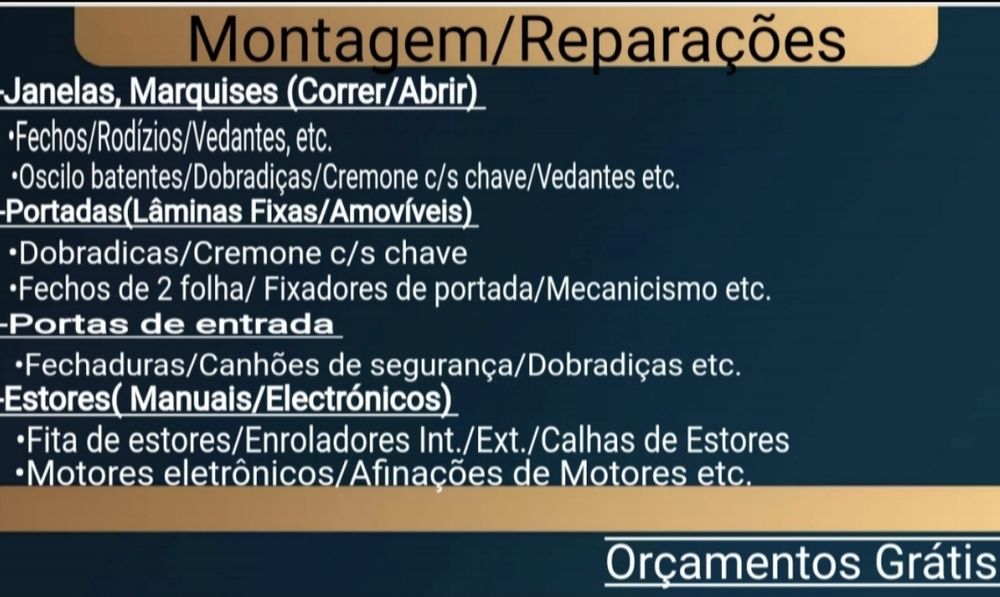 Montagem, reparação e manutenção de janelas com  oscilo batentes