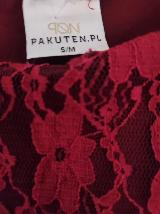 Sukienka z koronką bordowa M