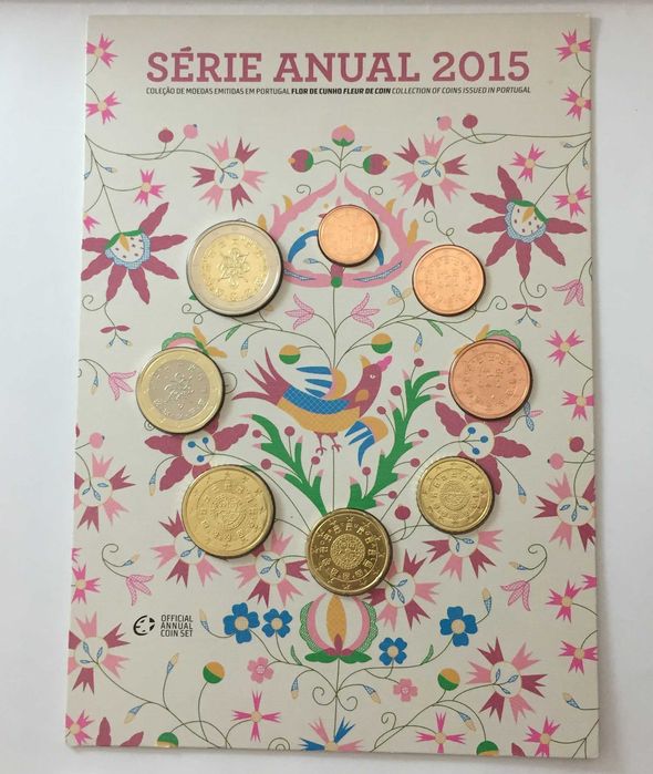 moedas Portugal série anual FDC Flor de Cunho 2015