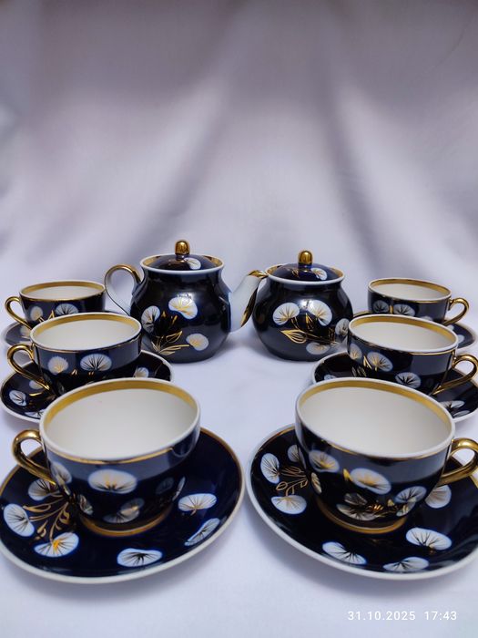 Чайный сервиз Одуванчик Дружковка.. Кофейный сервиз Кольдиц. Винтаж.