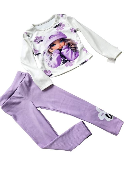 Komplet 110 dla dziewczynki dres bluzka
