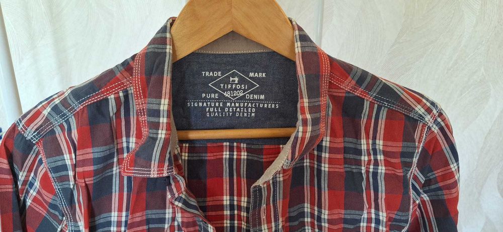 Camisa Tiffosi L Xadrez vermelho/azul