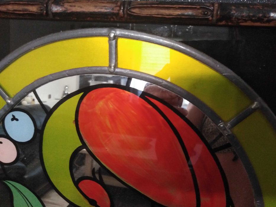 angielskie lustro z witrażem metodą tiffaniego- unikat, rękodzieło