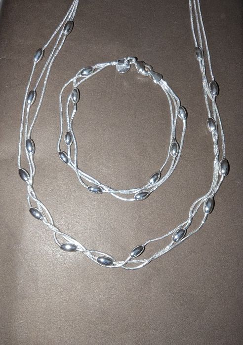 Набір срібло 925s ланцюжок браслет срібний набор серебро цепочка