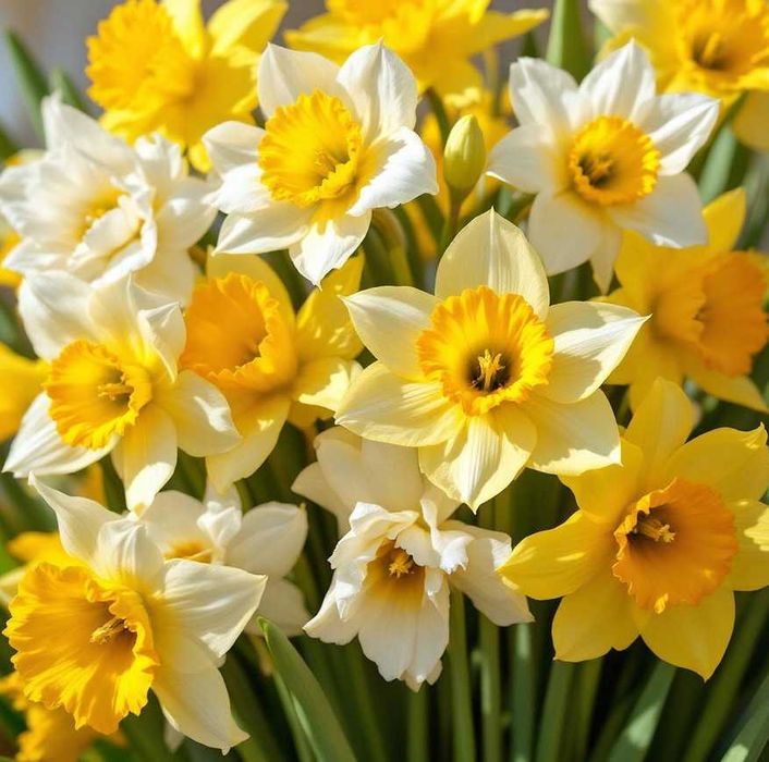 NARCYZ BOTANICZNY mix kolorów 25 szt Cebulki Narcyza 8/10 Żonkil Żonkile Zestaw cebulek kwiatów