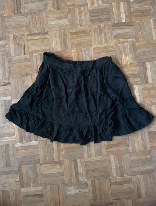 Spódnica krótka mini primark z falbanką khaki