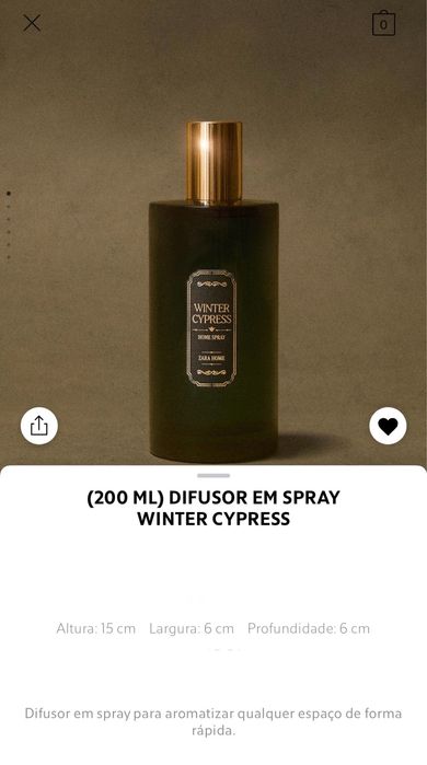 (200 ML) Difusor Em Spray WINTER CYPRESS Zara Home NOVO