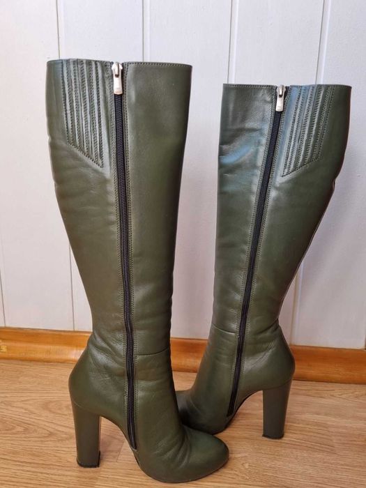 Сапоги Mario Muzi демісезон зелені + сумка в подарунок