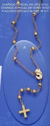 Rosário em Aço Banhado a Ouro para Homem NOVO!