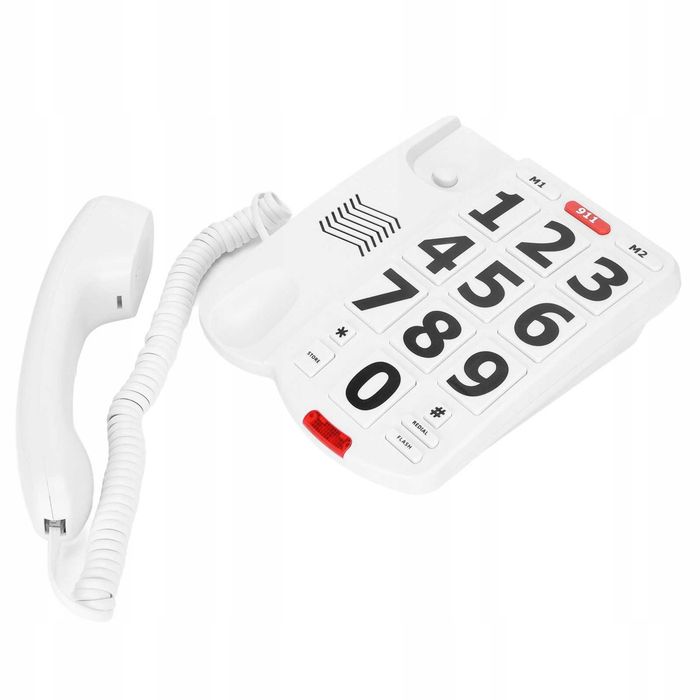 Ciciglow Telefon przewodowy Duże Przyciski dla Seniora głośny alarm