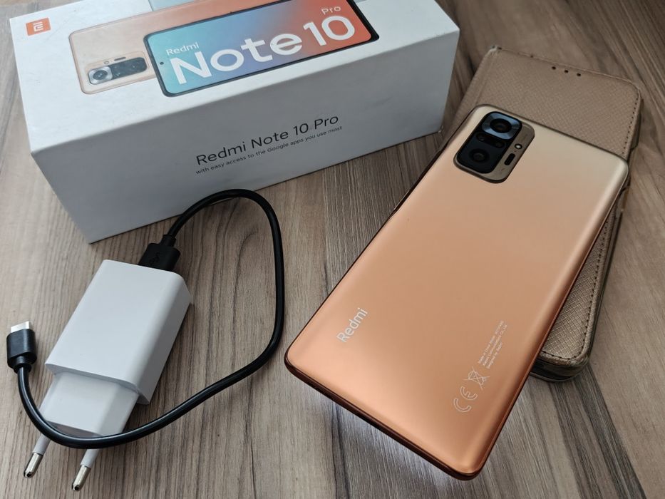 Xiaomi Redmi Note 10 Pro jak nowy 6GB RAM, 64GB ROM, szkło, oraz etui z klapką, ładowancy co 4 dni