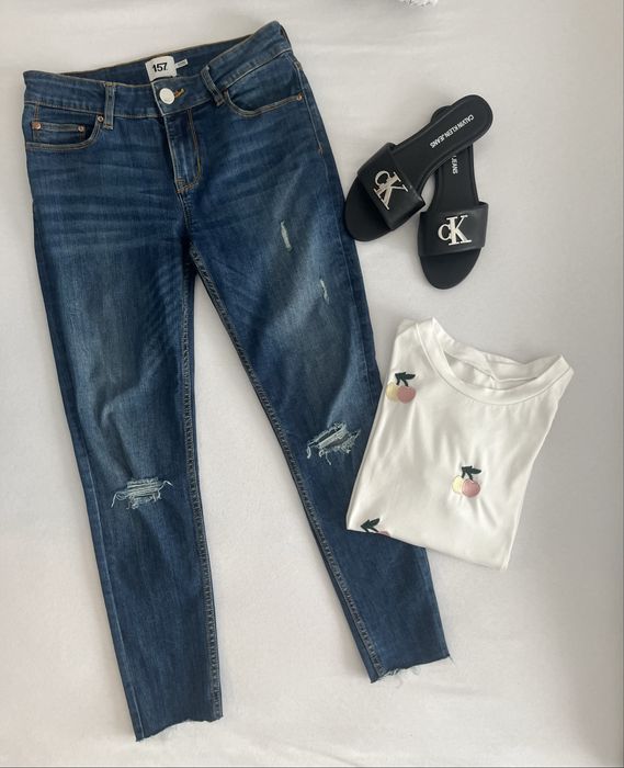 Jesnsy skinny 157 rozmiar S niebieskie granat
