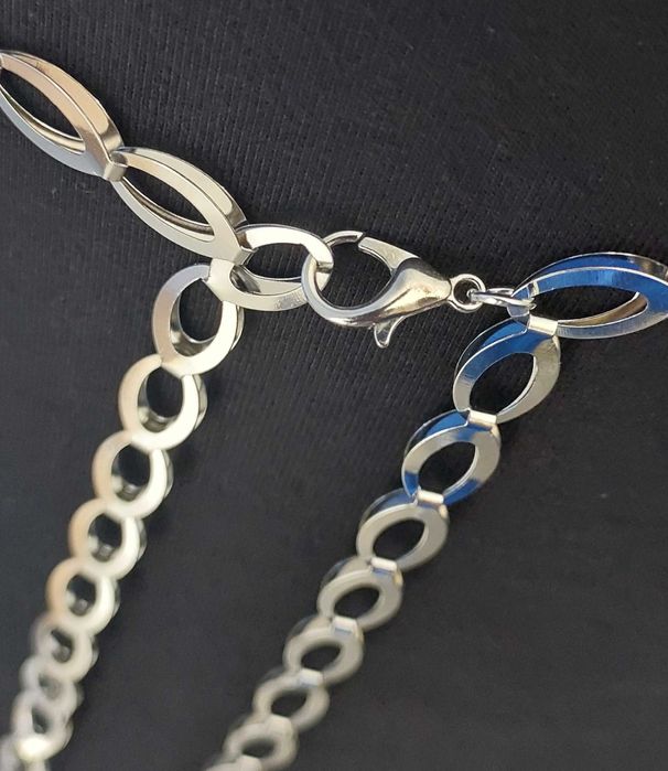 Metalowy srebrny pasek damski