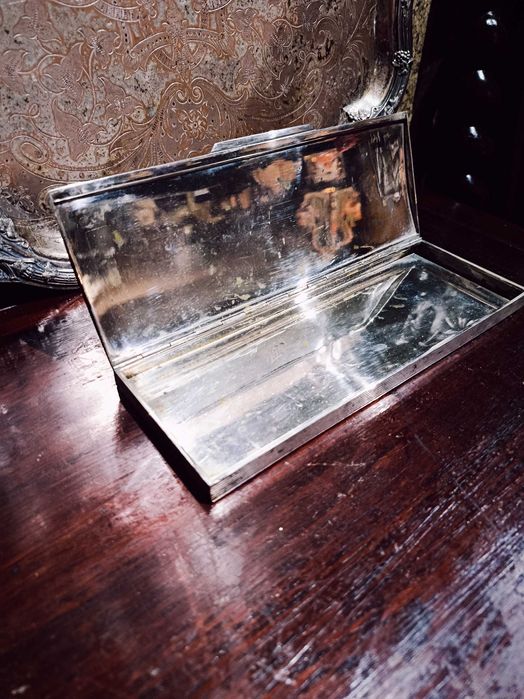 Caixa Cigarreira Prata 18 cm 354 gr