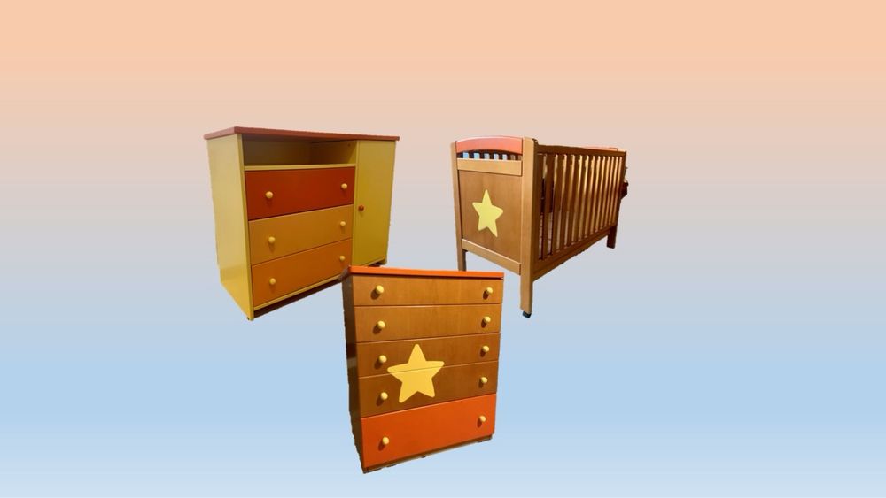 Conjunto Berço, 2 comodas
