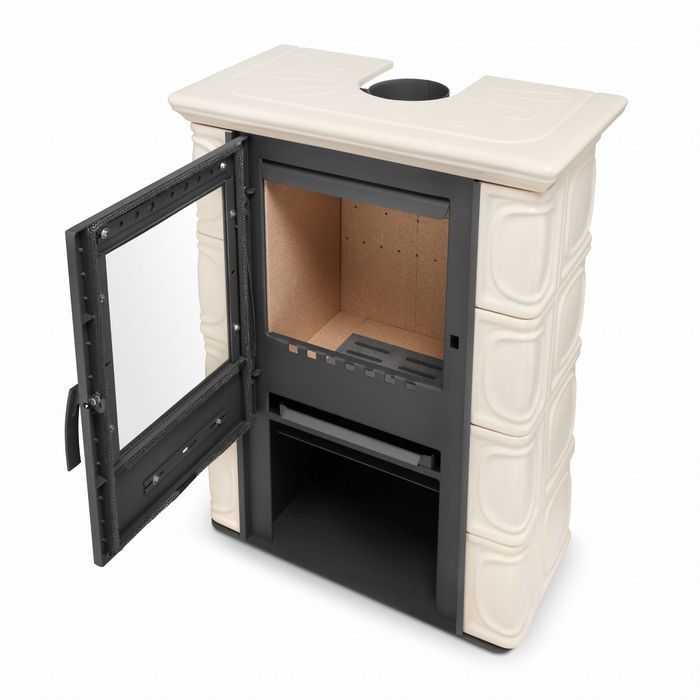 Piec kominek kaflowy koza ELDUR cappuccino ECO Design 11KW Koza