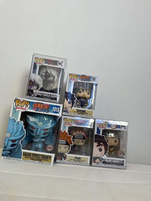 Funko pop anime naruto, tokyo ghoul e tanjiro. L and Ryuk figures