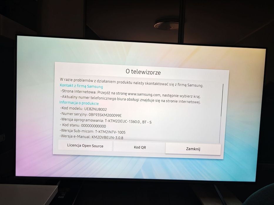 Telewizor Smart TV Samsung 82 cale UE82NU8002