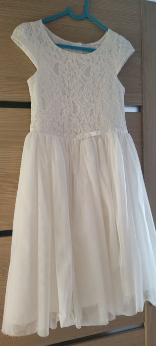 Sukienka biała/ecru  na Komunię 128
