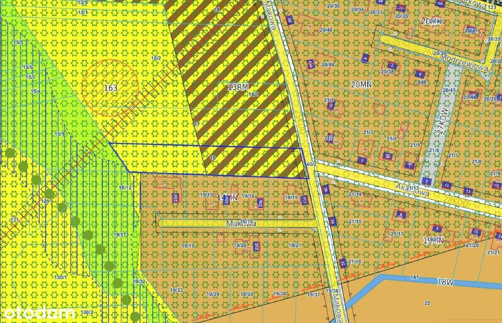 Działka 3408 m² – Okszów, MPZP, media, asfalt - Widok 2