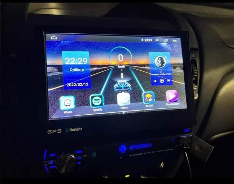 Rádio Android 13 com GPS 1 Din Retrátil (Artigo Novo)