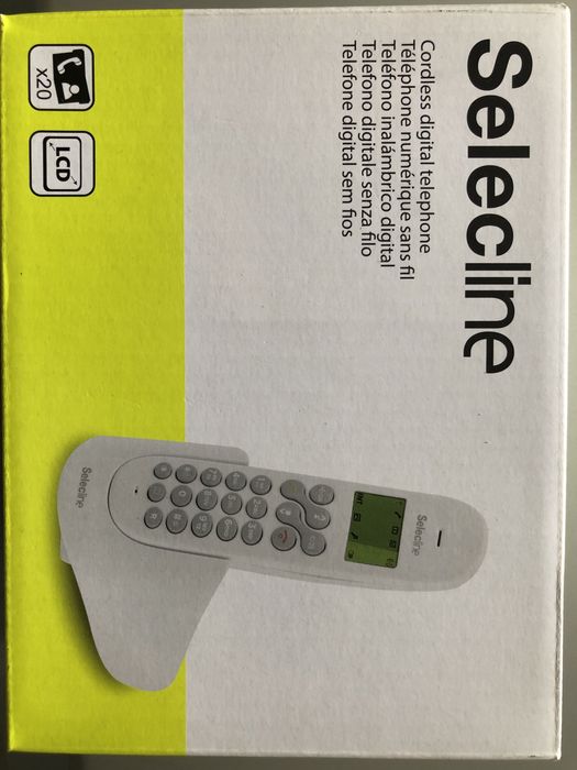 Telefone numérico sem fios branco
