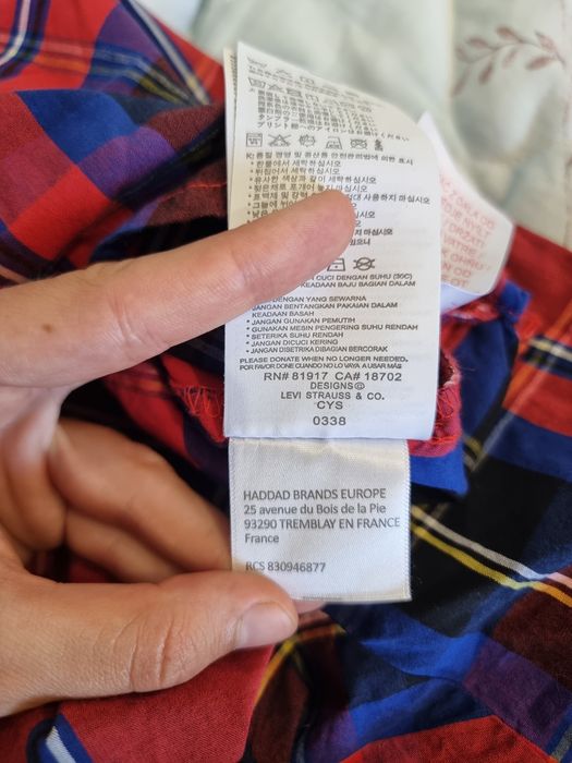 Дитяча сорочка в клітинку LEVIS 4-5 років 110 см детская рубашка