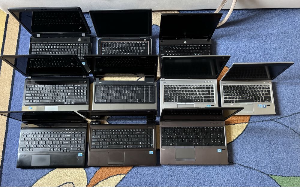 10 б/у ноутбуків HP,Dell,Asus,Sony,Samsung,Fujitsu на Windows 10
