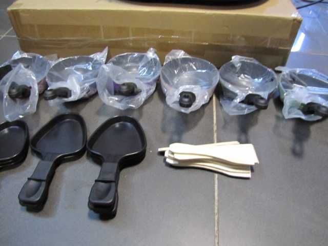 Grill do raclette wok płyta do smażenia 1200W z 6 patelni OneConcept