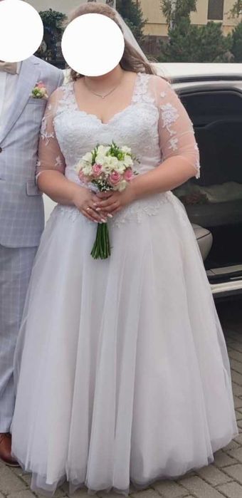 Suknia  ślubna księżniczka brokatowa