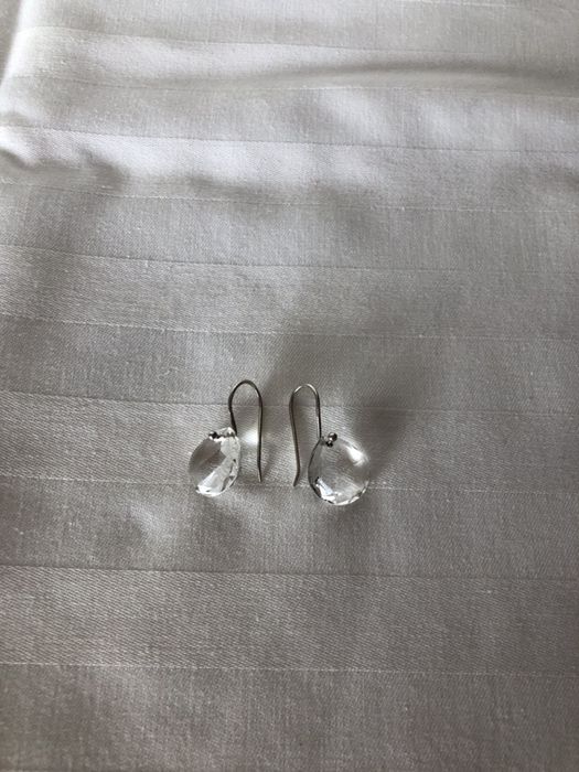 Brincos prata e cristal