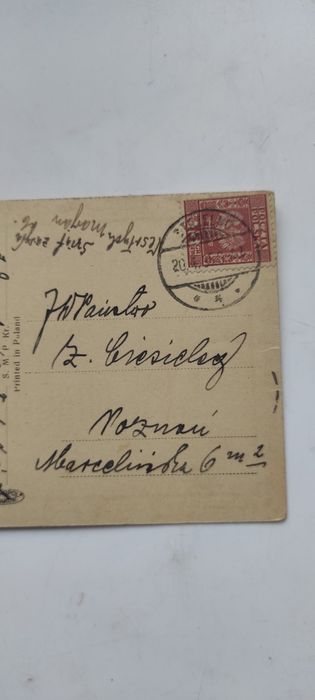 Stara pocztówka świąteczna 1935 rok Poznań