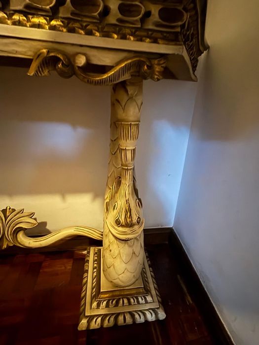 Mesa consola classica madeira beje
