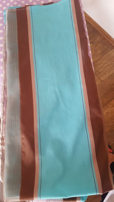 Zasłony turkusowo-brązowe