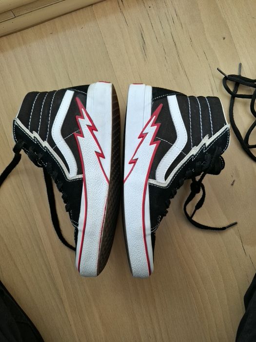 Czarne Buty vans old school red flame