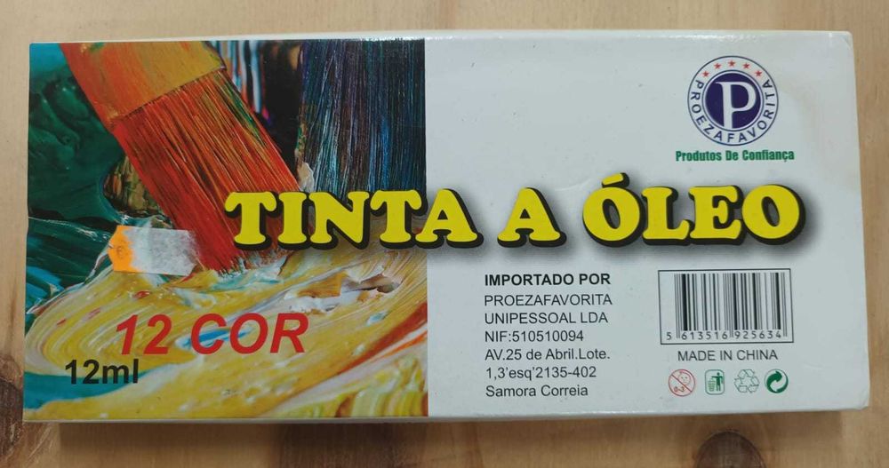 Novo - Conjunto de 12 Cores de Tinta a Óleo