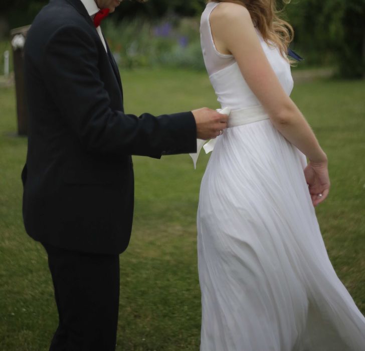 Suknia ślubna Boho 100% jedwab naturalny rozmiar 34 XS