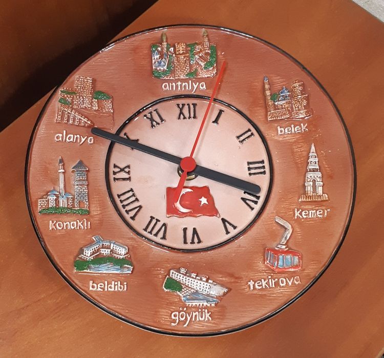 Настенные часы в виде тарелки из Турции рабочие