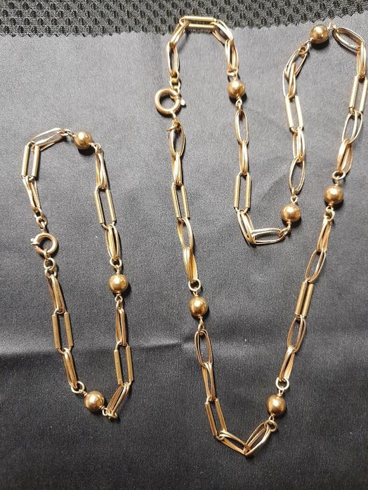 Conjunto Fio e Pulseira ouro 19.2k