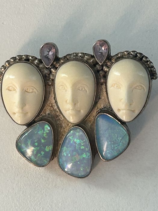 Подвеска кулон  Маски серебро 925 кость