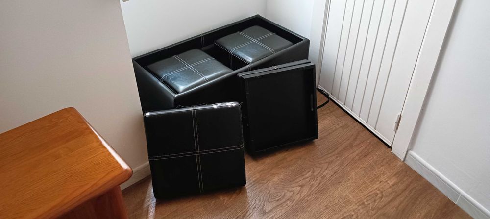 Banco Baú Multiuso em Couro Sintético - Como Novo